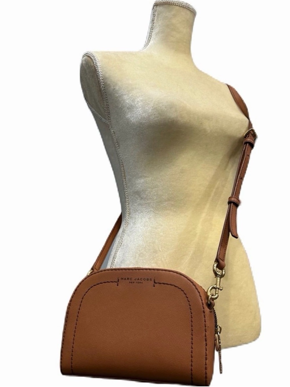 Marc Jacobs Cognac Leather Dome Crossbody Bag
